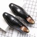 Men Embossed Lace Up Casual Oxfords Business Microfiber Shoes