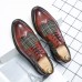 Men Retro Splicing Dress Shoes Lace Up Brogue Formal Shoes