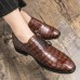 Men Crocodile Embossed Business Formal Monk Shoes