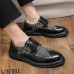 Men Retro Splicing Dress Shoes Lace Up Brogue Formal Shoes