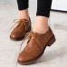 Women Lace  up Comfy Versatile Office Shoes Retro Oxfords Flats