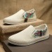 Men’s Ethnic Pattern Corduroy Slip  On Casual Fisherman Loafers