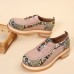 Plus Size Women Casual Fashion Snakeskin Colorblock Oxfords Shoes