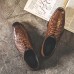 Men Plaid Lace Up Business Dress Oxfords Formal Shoes