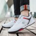 Men Running Lace Up Casual Sport PU Leather Shoes