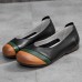 Women Comfortable Round Toe Patchwork Colorblock Slip  On Walking Flat Loafers Shoes