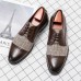 Men Bullock Pointed Toe Splicing Lace Up Business Dress Shoes