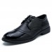 Men Cap Toe Pointed Toe Lace Up Business Casual Shoes