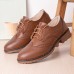 Women Lace  up Comfy Versatile Office Shoes Retro Oxfords Flats