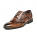 Men Brogue Embossed Pointed Toe Oxfords Business Dress Shoes