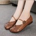 Women Solid Color Good  looking Retro Butterfly Wings Pattern Hollow Flat Loafers Shoes