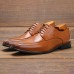 Menico Men’s Vintage Polished Faux Leather Comfortable Classic British Business Shoes