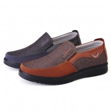 Men’s Casual Shoes Leather Round Toe Shoes Non  slip Breathable Outdoor Hiking Flat Shoes
