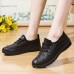 Women Solid Color Round Toe Casual Soft Comfortable Lace Up Flat Loafers Shoes