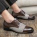 Men Bullock Pointed Toe Splicing Lace Up Business Dress Shoes