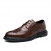 Men Brogue Non Slip Lace Up PU Leather Business Dress Shoes