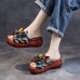  Handmade Leather Holiday Floral Platform Casual Beach Sandals