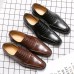 Men Embossed Lace Up Casual Oxfords Business Microfiber Shoes