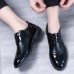 Men Cap Toe Pointed Toe Lace Up Business Casual Shoes