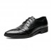 Men Crocodile Embossed Lace Up Derby Business Shoes