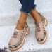 Plus Size Women Casual Fashion Snakeskin Colorblock Oxfords Shoes