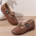 Women Vintage Floral Pattern Round Toe Breathable Soft Sole Comfy Flats