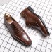 Men Embossed Lace Up Casual Oxfords Business Microfiber Shoes