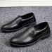 Men Black Pointed Toe Slip On Formal Dress Shoes