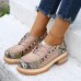 Plus Size Women Casual Fashion Snakeskin Colorblock Oxfords Shoes