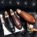 Men Brogue Non Slip Lace Up PU Leather Business Dress Shoes