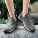 Men Knitted Fabric Breathable Slip Resistant Outdoor Walking Casual Shoes