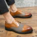 Men Casual Pointed Toe Breathable Hollow Splicing Business Dress Shoes