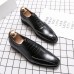 Men Embossed Lace Up Casual Oxfords Business Microfiber Shoes