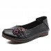  Genuine Leather Handmade Breathable Soft Comfy Floral Decor Casual Retro Ethnic Flats