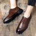 Men Business Soft Lace Up Rubber Soled Brogue Dress Shoes