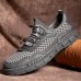 Menico Men Breathable Mesh Non  Slip Outdoor Hand Sewn Casual Shoes