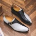 Men Monk Contrast Color Business PU Leather Dress Shoes