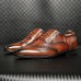 Men Brogue Embossed Pointed Toe Oxfords Business Dress Shoes