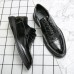 Men Brogue Embossed Lace Up Breathable Business Dress Shoes