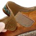  Genuine Leather Hand Made Retro Ethnic Colorful Flowers Hollow Soft Comfy Mary Jane Flat Shoes
