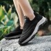 Men Knitted Fabric Breathable Slip Resistant Outdoor Walking Casual Shoes