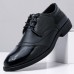 Men Cap Toe Pointed Toe Lace Up Business Casual Shoes