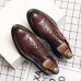 Men Brogue Non Slip Lace Up PU Leather Business Dress Shoes