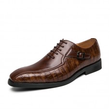 Men Embossed Business Lace Up Oxfords Dress Shoes