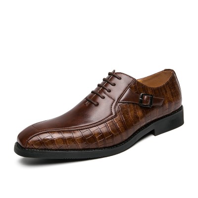 Men Embossed Business Lace Up Oxfords Dress Shoes