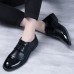 Men Cap Toe Pointed Toe Lace Up Business Casual Shoes