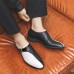 Men Monk Contrast Color Business PU Leather Dress Shoes