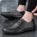 Men Casual Cowhide Leather Driving Loafers Driving Casual Business Shoes