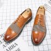 Men Casual Pointed Toe Breathable Hollow Splicing Business Dress Shoes