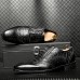 Men Brogue Embossed Pointed Toe Oxfords Business Dress Shoes